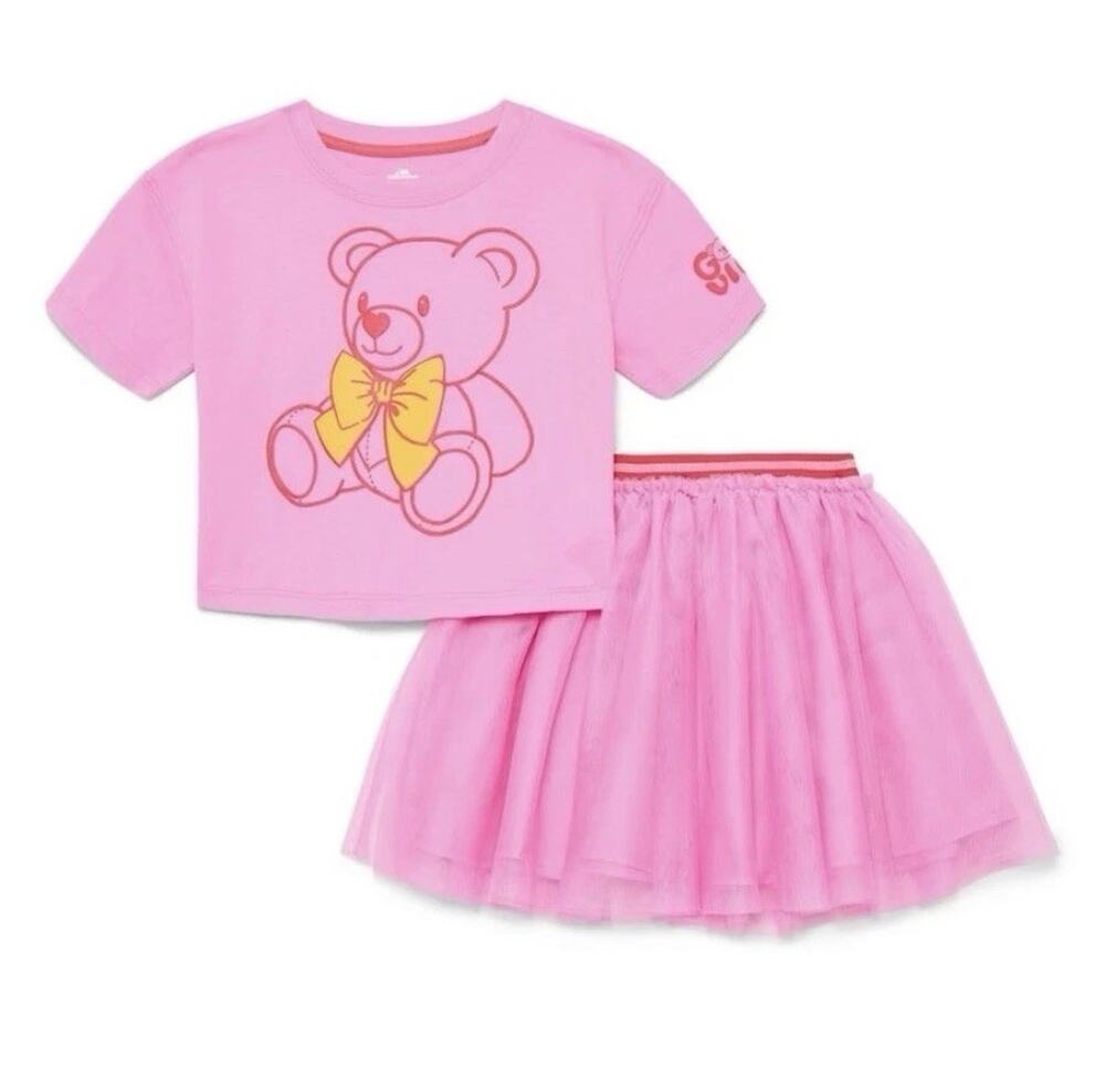 Valentine's Day Toddler Girls Graphic Crewneck Top and Skirt Set 2T Pink New